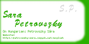 sara petrovszky business card